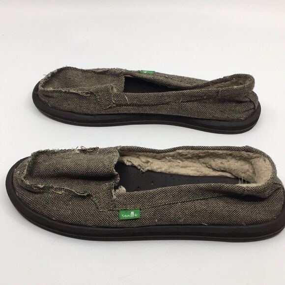 Sanuk Sidewalk Chill Surfers Shorty Tan and Brown Sz 7 - Picture 10 of 15